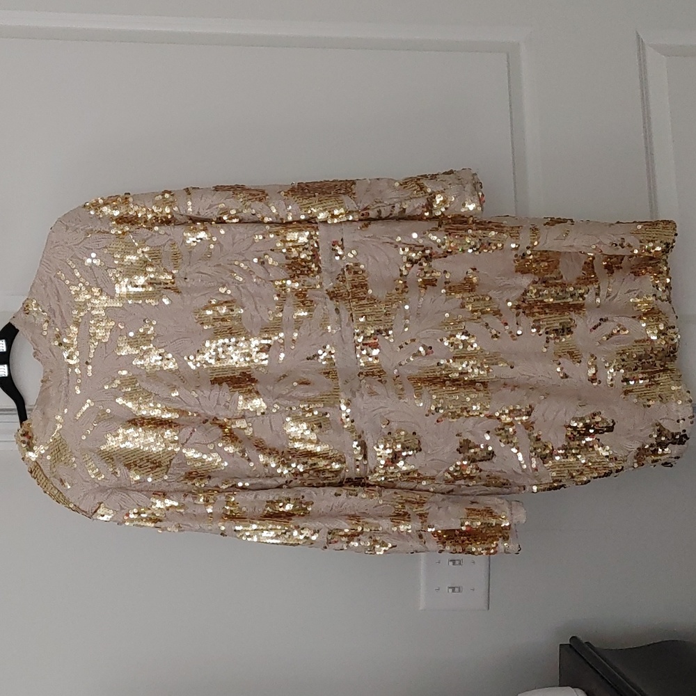 Curvy Sense Gold & Ivory Dress